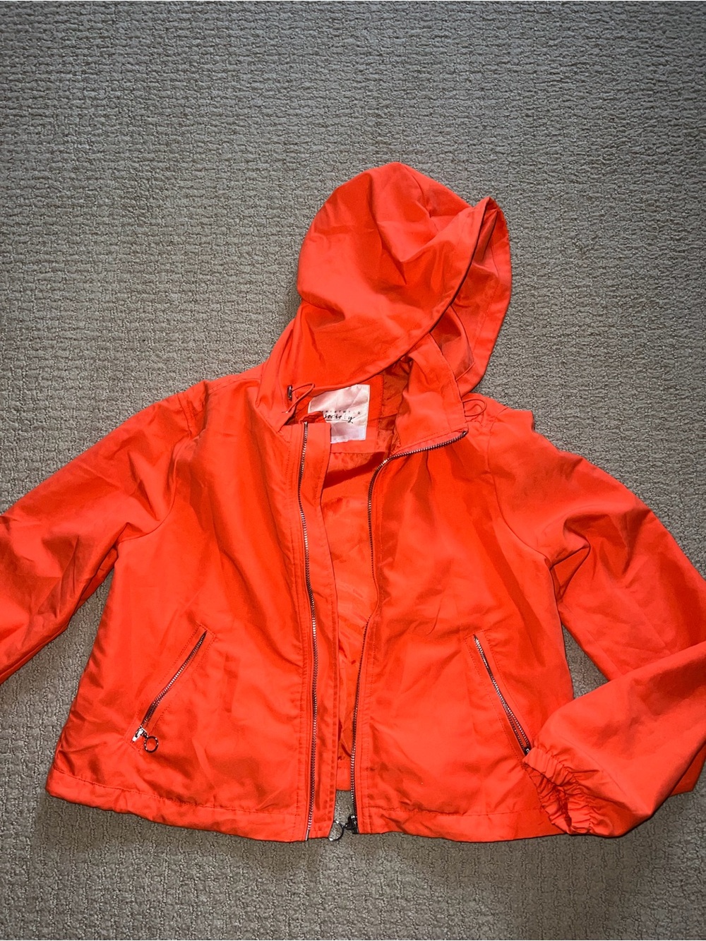 Streetwear Society Hooded Rain Jacket in Bright Red
